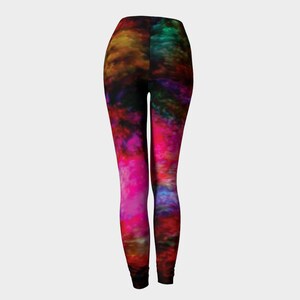 Rainbow Art Leggings: High Waist Yoga Pants, Rave Festival Clothing image 9