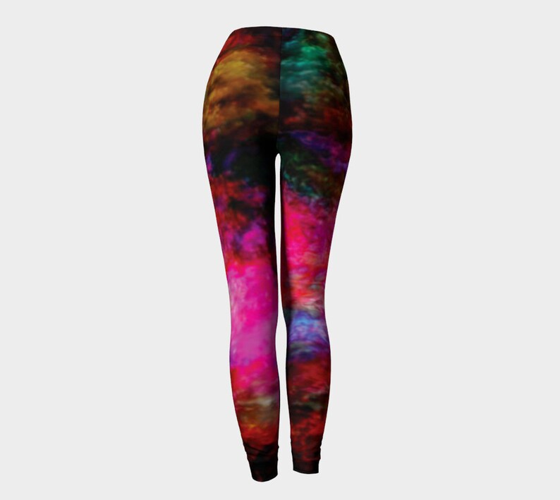 Rainbow Art Leggings: High Waist Yoga Pants, Rave Festival Clothing image 9
