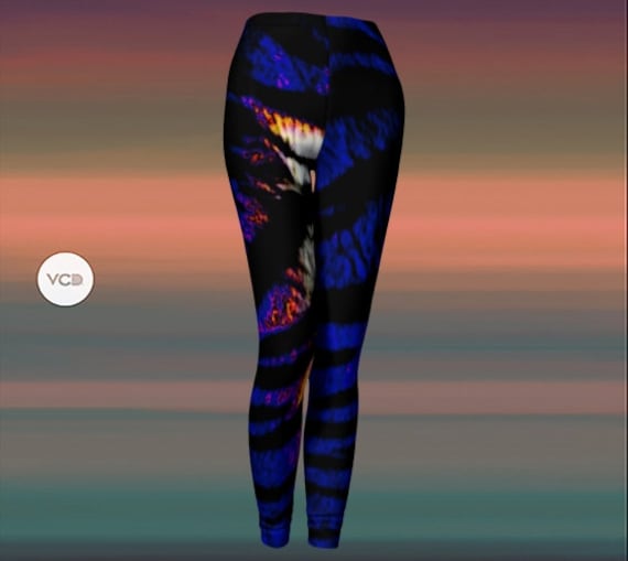 Buy TIGER LEGGINGS Womens Animal Print Leggings Blue Tiger Print Leggings  Blue and White Tiger Striped Leggings Tiger Yoga Pants Eco Friendly Online  in India 