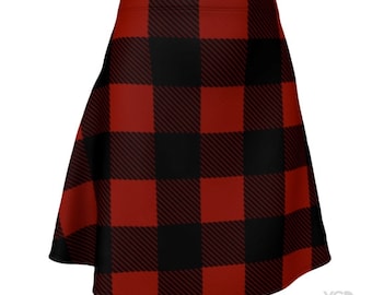 BUFFALO PLAID SKIRT High Waisted Skirts for Women Red Plaid Skirt Tight Skirts Red and Black Buffalo Check Plaid Mini Skirt Womens Skirts