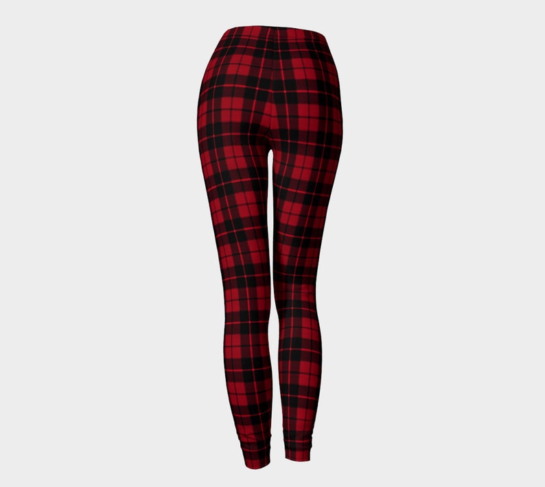 Christmas RED Plaid LEGGINGS Womens Leggings Plaid Yoga Pants Etsy