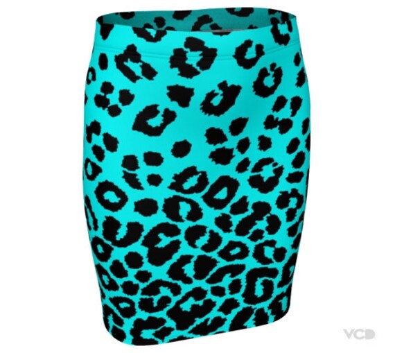 Teal CHEETAH SKIRT Animal Print Skirt Black and White Cheetah Print Skirt Women s Designer Skirt High Waisted Skirt Fitted Skirt Flare Skirt Etsy UK