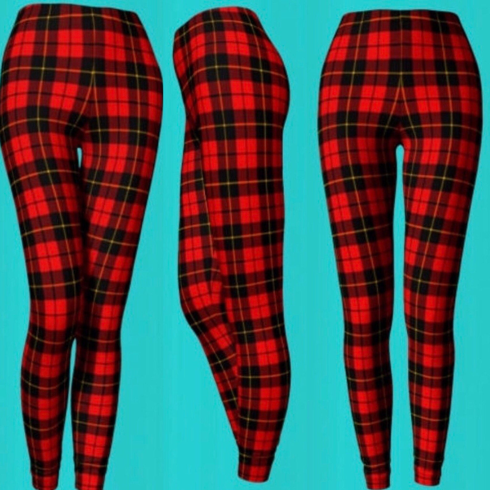 Black Tartan Plaid Women's Leggings main image 0
