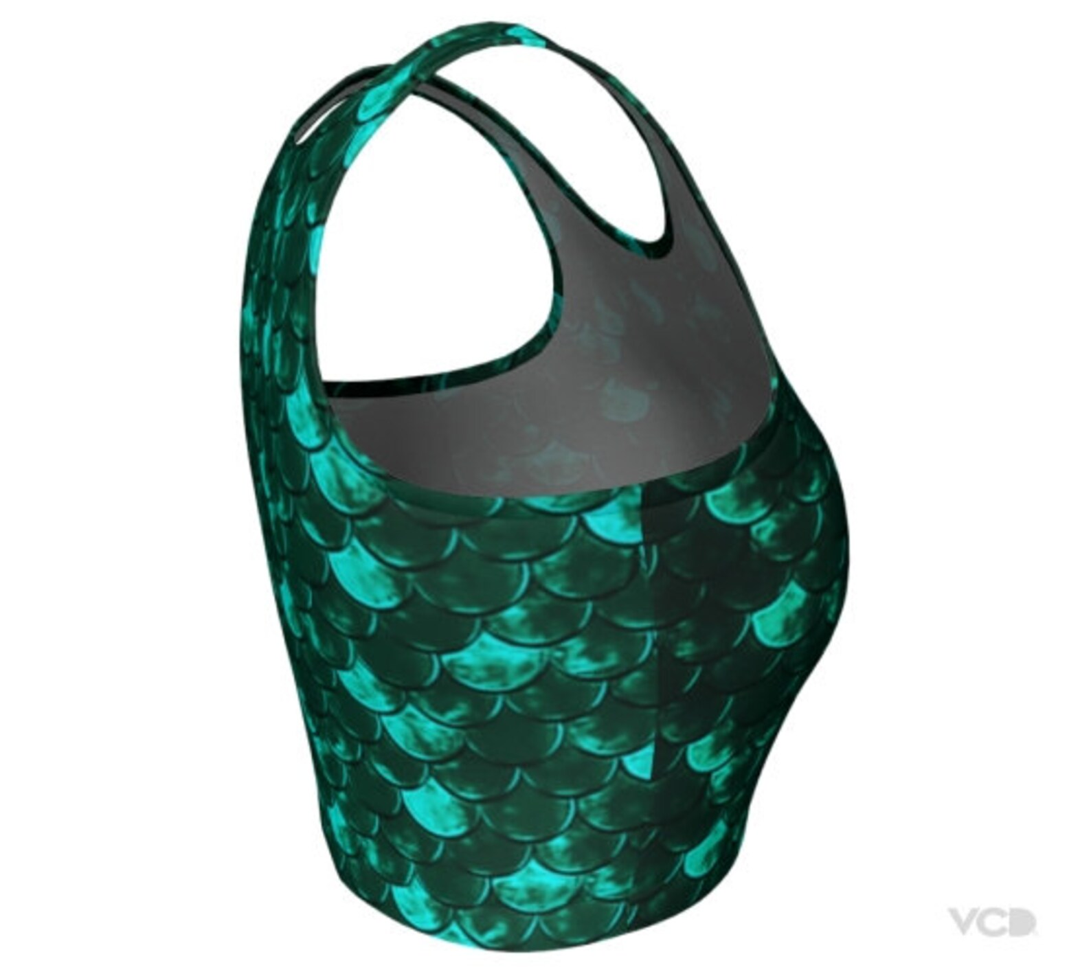 MERMAID Top CROP TOP for Women Green Mermaid Fish Scale Dragon Etsy