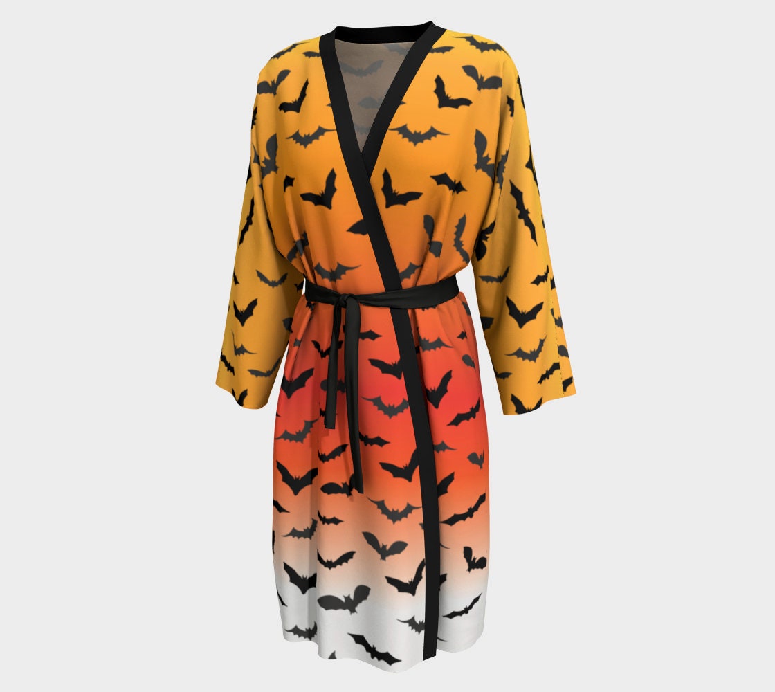 KIMONO ROBE HALLOWEEN Robe Bat Robe Luxury Kimono Robe Etsy