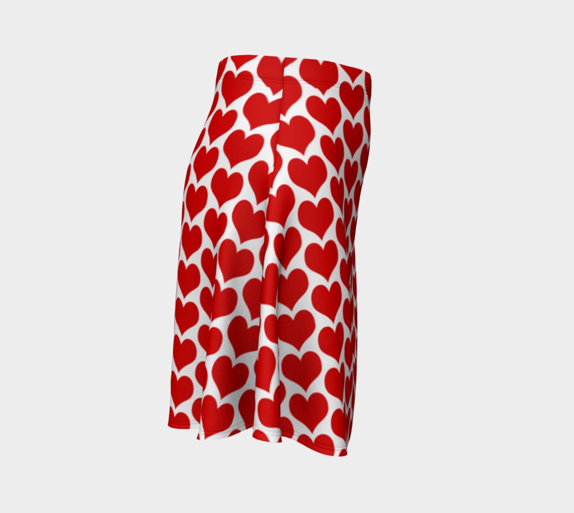 VALENTINES DAY SKIRT Heart Print Skirt for Women Hight Waisted - Etsy