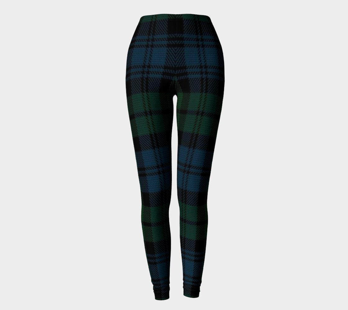 Tartan PLAID LEGGINGS Green and Blue Plaid Leggings Sexy Yoga Pants ...