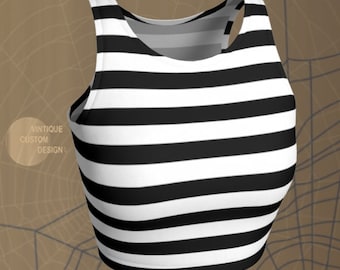 Striped Halloween Crop Top: Women's Athletic Bralette