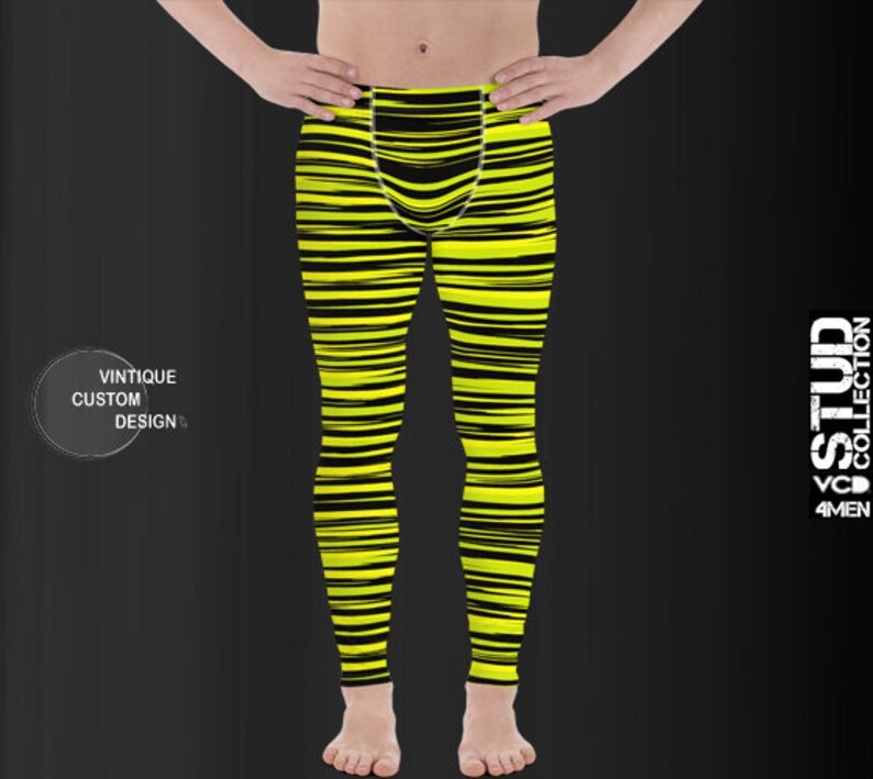 black leggings with yellow stripe down the side