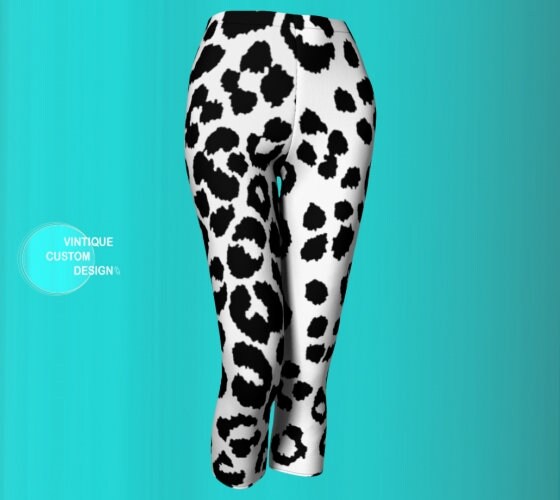 Snow Leopard Cheetah Print Leggings Black and White Animal Print Capri LEGGINGS WOMENS Capri Leggings Yoga Pants Women's Yoga Capri Leggings Snow Leopard Cheetah Print Leggings Black and White Animal Print Capri LEGGINGS WOMENS Capri Leggings Yoga Pants Women's Yoga Capri Leggings