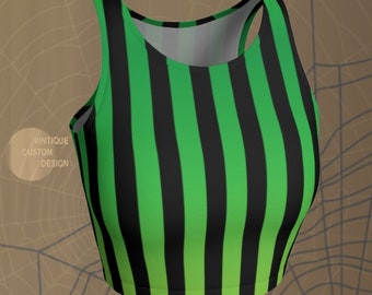 Witch Striped Crop Top: Halloween Costume, Rave Top
