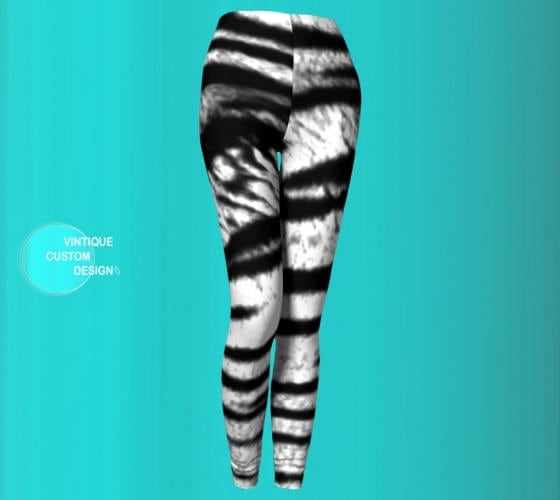 Tiger LEGGINGS Animal PRINT Leggings for WOMENS Siberian Tiger Print  Leggings Black and White Tiger Print Yoga Pants Sexy Print Leggings