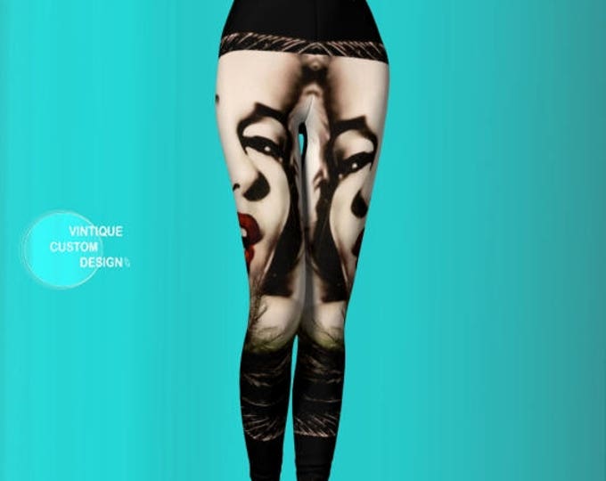 LEGGINGS Womens Sexy Printed Leggings Marilyn Monroe Peep Show Fantasy Leggings Cosplay Bondage Erotic Lace Yoga Leggings Yoga Pants Tights