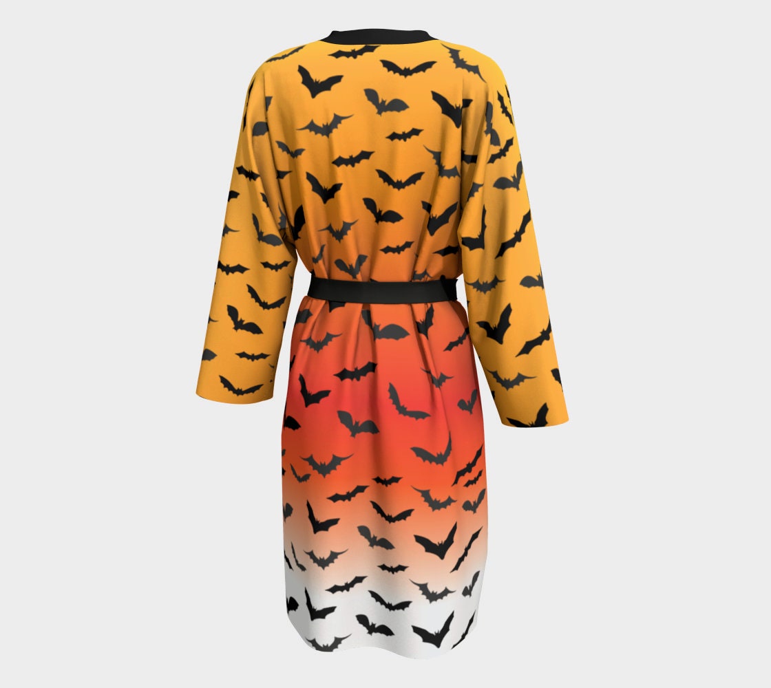 KIMONO ROBE HALLOWEEN Robe Bat Robe Luxury Kimono Robe Etsy