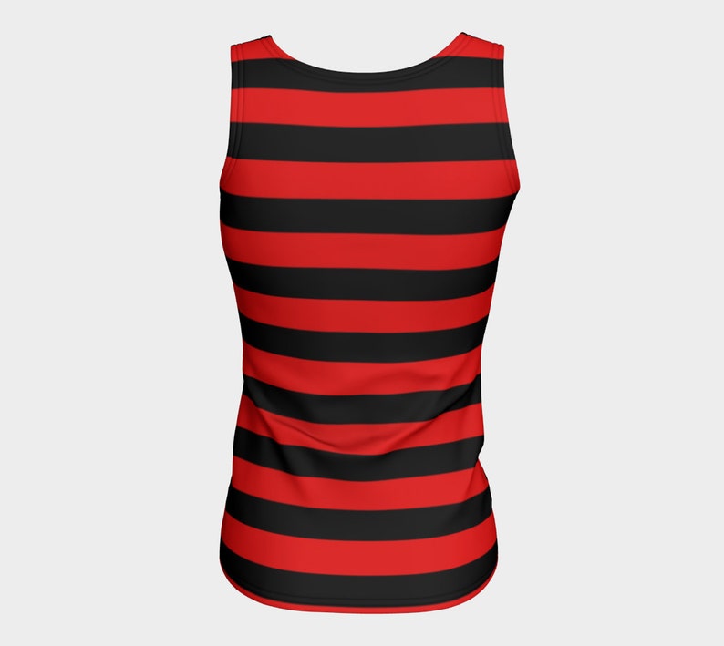 Red and Black STRIPED TANK TOP Freddie Kruger Top Womens Halloween Tank top Witch Tank Top Workout Tank Top Striped Tank Top for Women