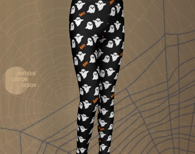 Jack O' Lantern GHOST LEGGINGS Halloween Pants for Kids Halloween Leggings Girls Leggings Baby Leggings Pumpkin Ghost Toddler Leggings Girl