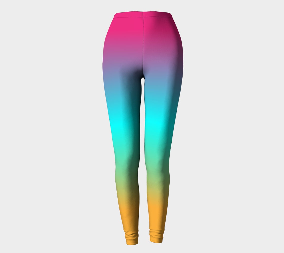 Fairy Kei RAINBOW LEGGINGS Neon Leggings Colorful Art Leggings for ...