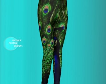 GIRLS PEACOCK LEGGINGS Baby Leggings Youth Leggings Kids Leggings Toddler Leggings for Girls Baby Girls Toddler Leggings Girls Clothing Kids