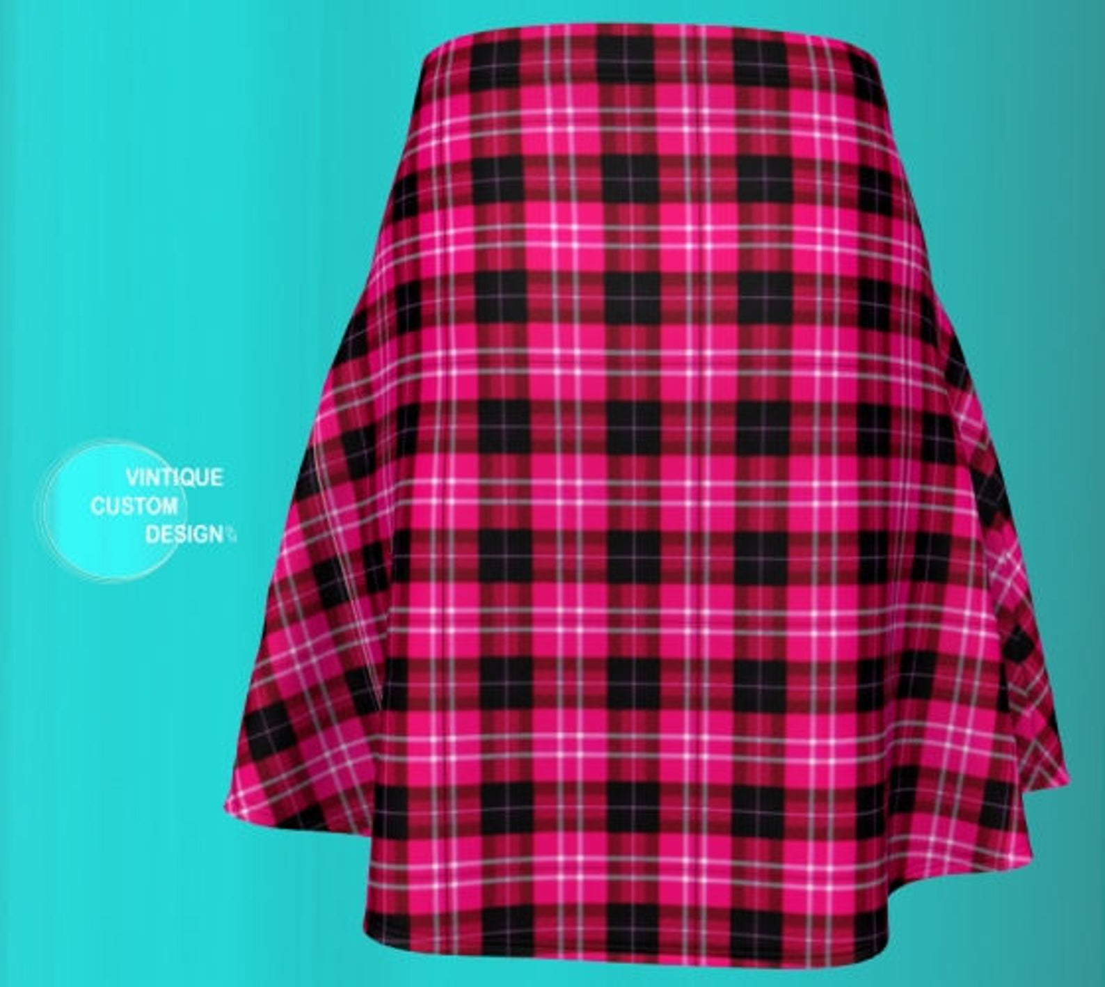 Pink Plaid Tartan Women's Skirt