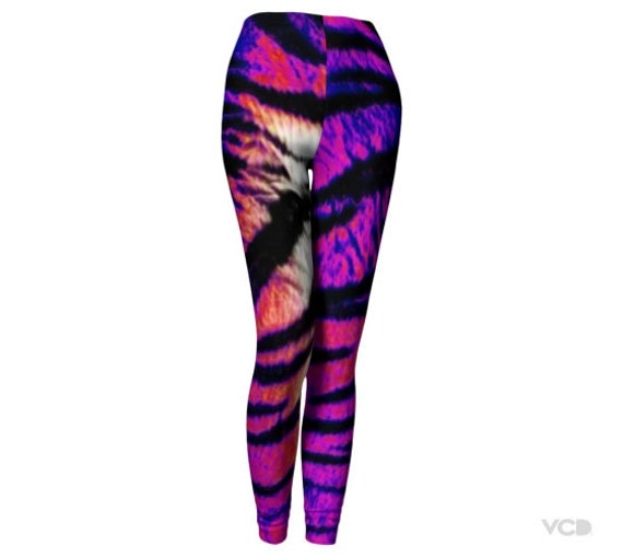 Tiger LEGGINGS TIGER PRINT Leggings Pink and Purple Rainbow