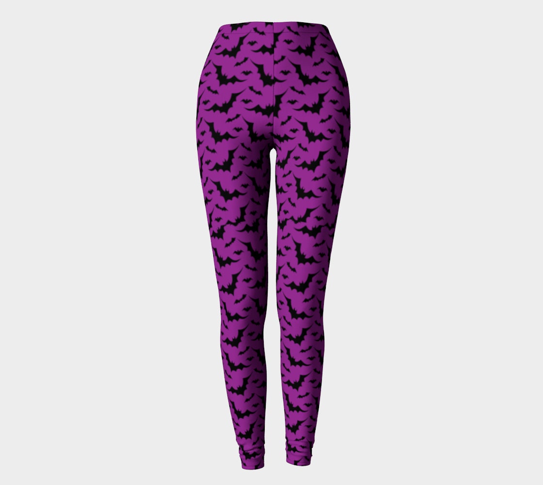 LEGGINGS Purple BAT Print HALLOWEEN Leggings Womens Fashion Leggings ...
