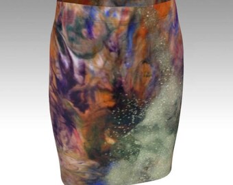 GALAXY SKIRT WOMENS Sexy Mini Skirt Sexy Print Skirt Galaxy Print Skit Fitted Skirt Flare Skirt Sexy Skirt Womens Clothing Glitter Skirt