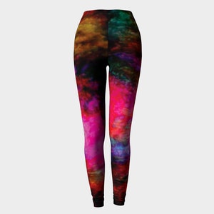 Rainbow Art Leggings: High Waist Yoga Pants, Rave Festival Clothing image 7