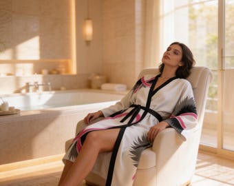 Pink Ribbon Kimono Robe: Breast Cancer Awareness Gift