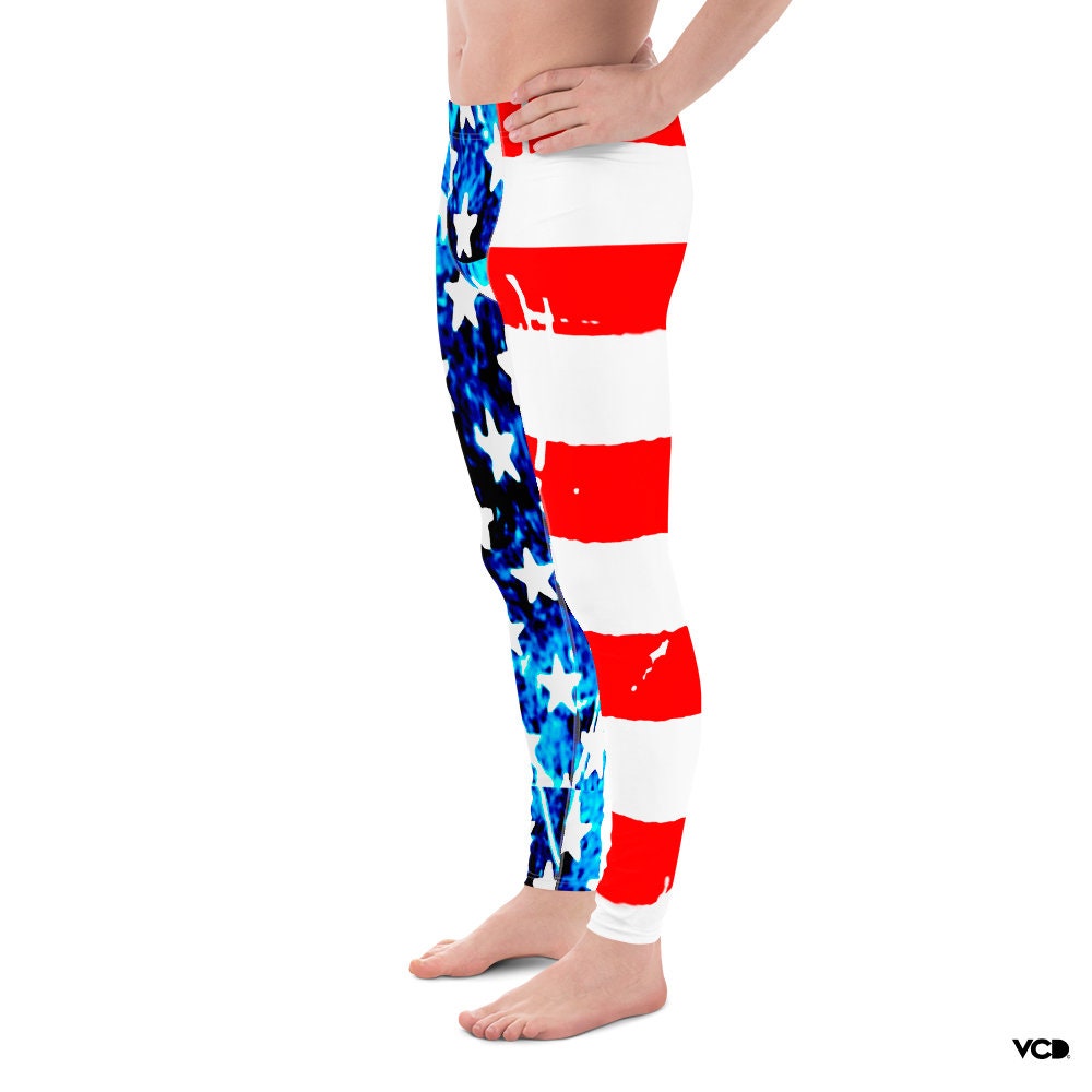 YWDJ Stars and Stripes Leggings American Flag Clothing Fashion Stretch  Leggings Fitness Running Gym Sports Full Length Active Pants Red White Blue  Clothing Dress Up for the 4 of July 3-Beige L 