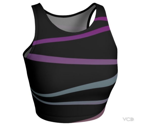 Black athletic crop top best sale