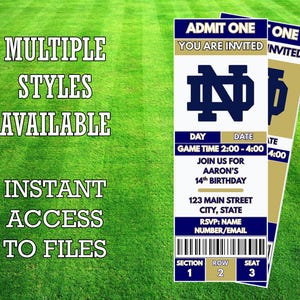 Notre Dame Ticket Invitation