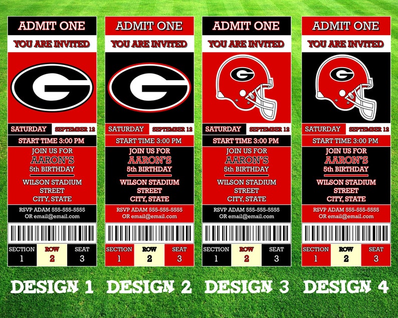 Bulldogs Ticket Invitation Etsy