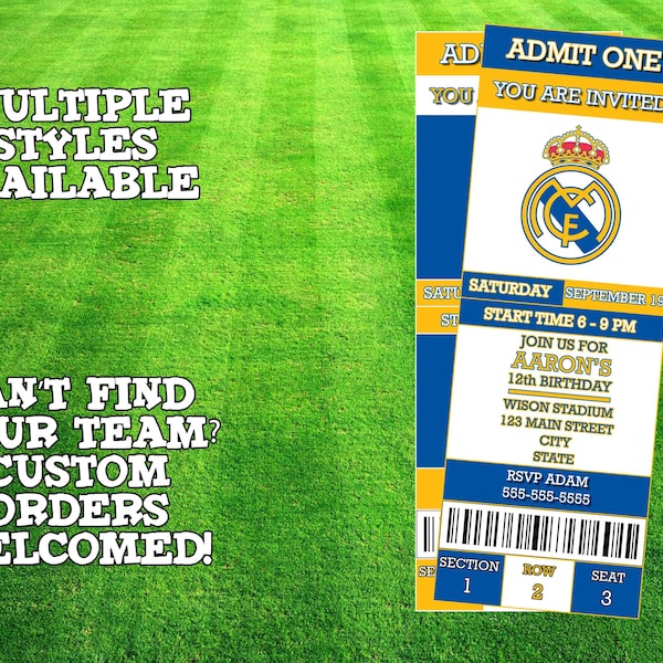 Real Madrid Ticket Invitation