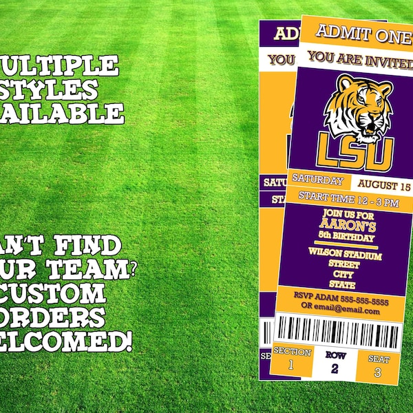 LSU Tigers Ticket Invitation