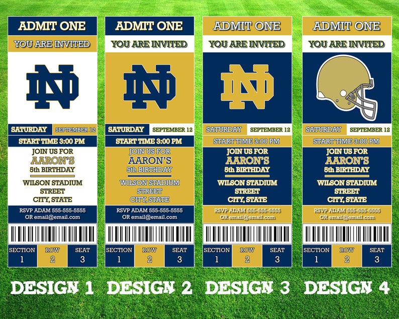Notre Dame Ticket Invitation Etsy