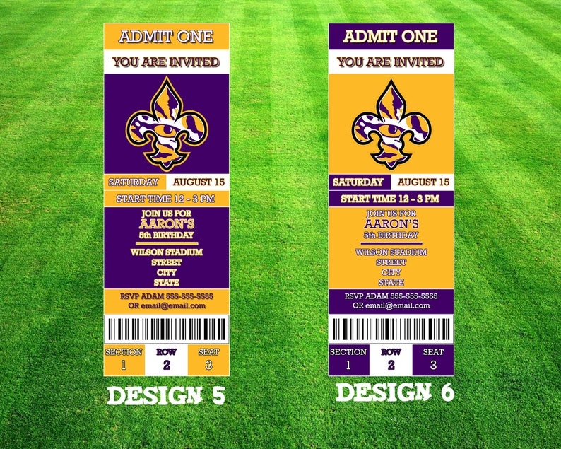 LSU Tigers Ticket Invitation Etsy