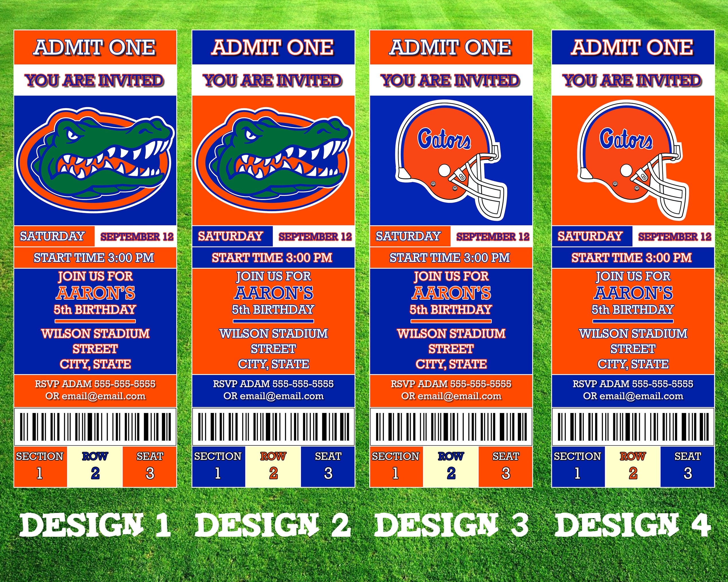 Florida Gators Ticket Invitation Etsy