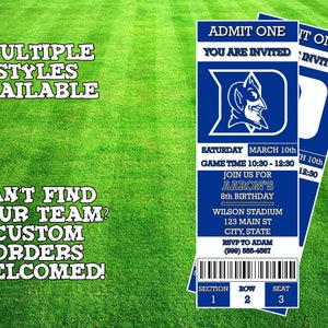 Duke Ticket Invitation