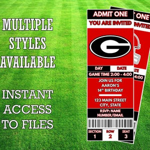 Georgia Bulldogs Ticket-Einladung