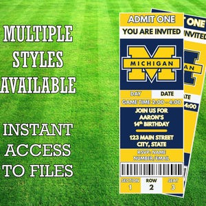 Michigan Wolverines Ticket Invitation