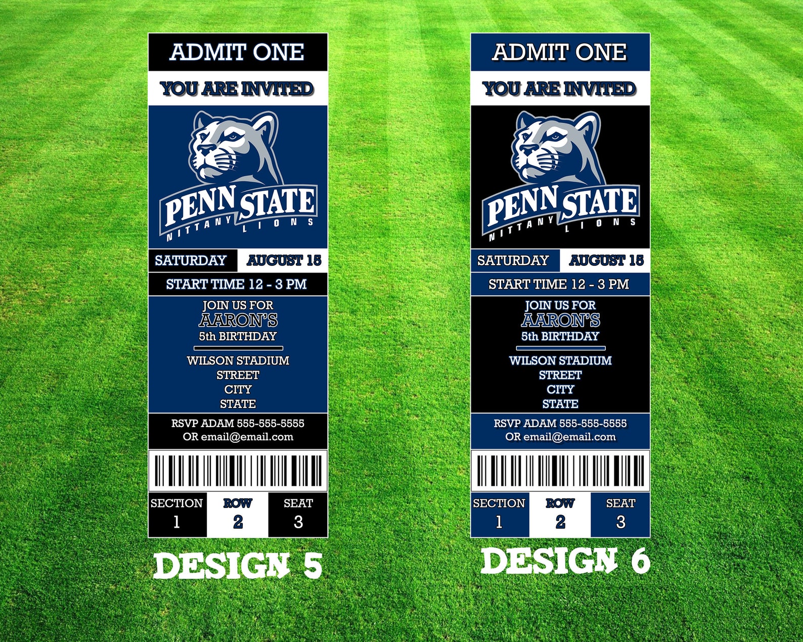Penn State Ticket Invitation Etsy