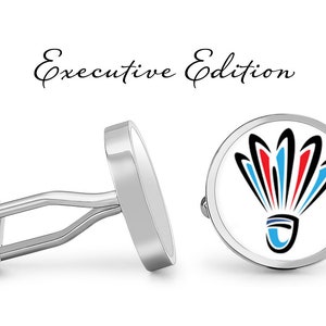 Badminton Cufflinks - Badminton Shuttlecock Cufflinks - Sports Cuff Links - Racquet Sports (Pair) Lifetime Guarantee (S0636)