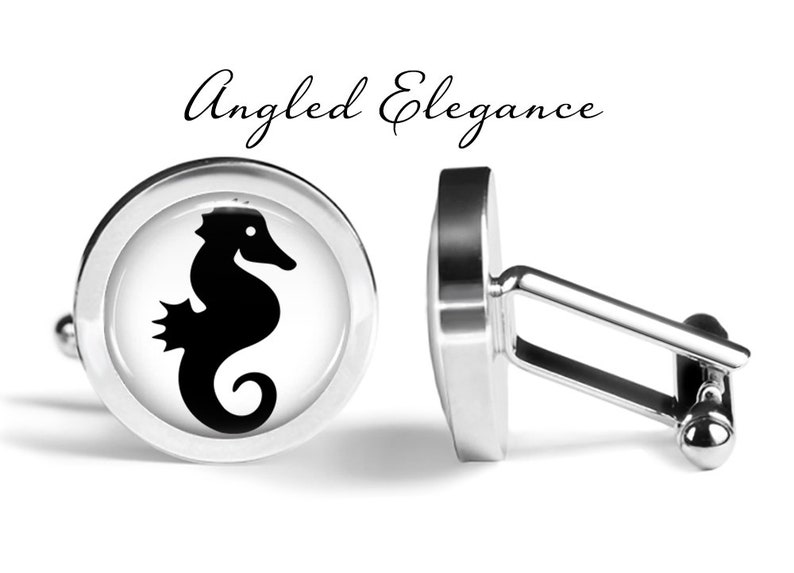 Sea Creature Cufflinks S0311 Beach Wedding Cufflink Pair Seahorse Cufflinks Lifetime Guarantee