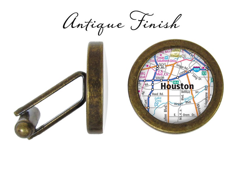 Houston Cufflinks Texas Cuff Links Map Cufflink lifetime Etsy
