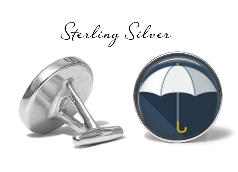 Rainy Day Cufflinks S0533 Umbrella Cuff Links Wedding Gift For Him White Umbrella Cufflinks Lifetime Guarantee Pair
