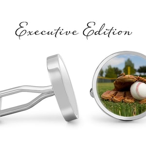 Baseball Cufflinks - Baseball Glove Cuff Links - Baseball Player Cufflink (Pair) Lifetime Guarantee (S1253)