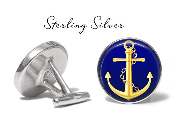 Sterling silver deals anchor cufflinks