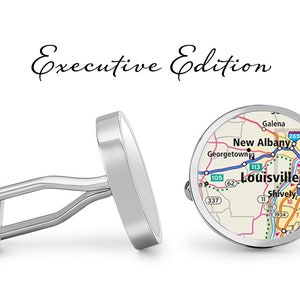 Louisville Cufflinks Kentucky Cuff Links City Carte Cufflink (Garantie à vie) S2118