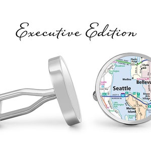 Seattle Manschettenknöpfe Bellevue Manschettenknöpfe Washington State Map Manschettenknöpfe (Lebenslange Garantie) S2180