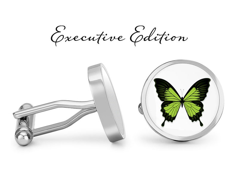 Lifetime Guarantee S1673 Green Butterfly Cufflinks Butterflies Cuff Links